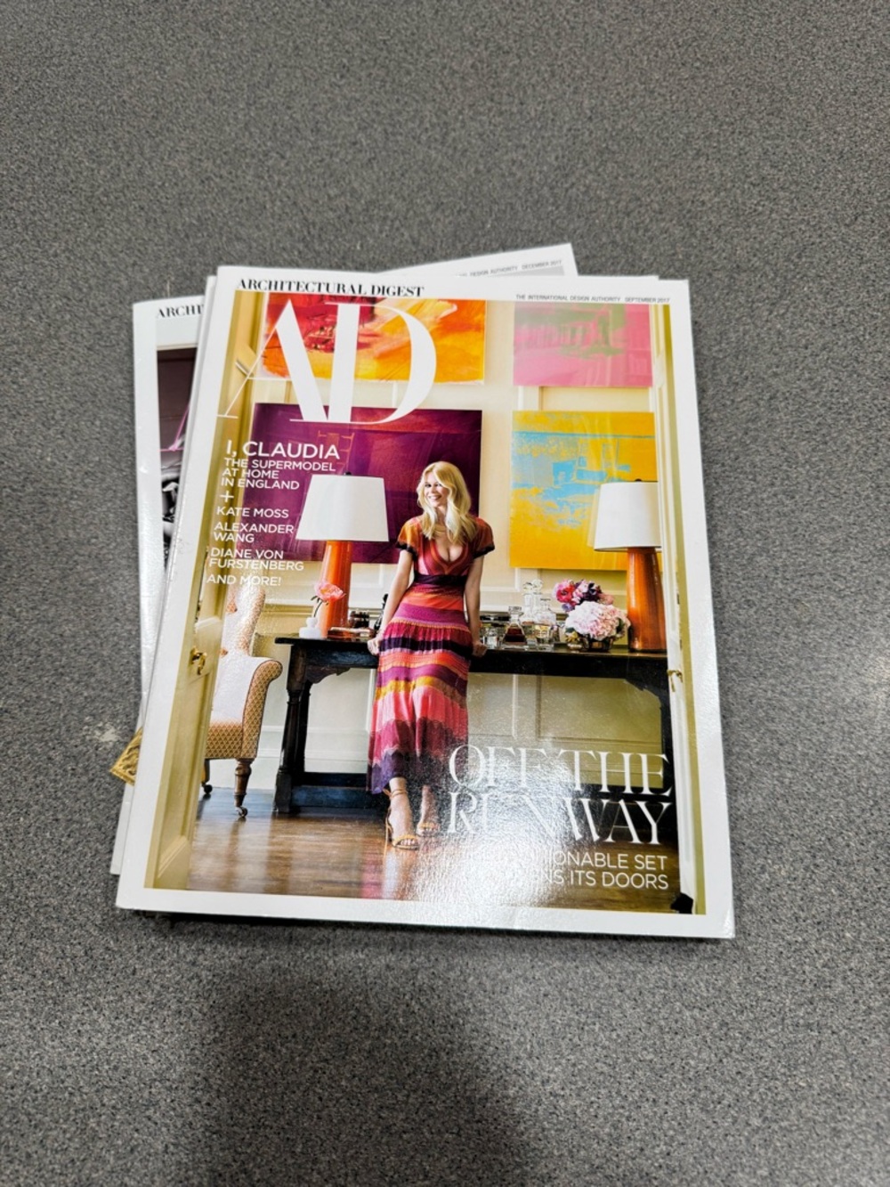 Stack of Architecture Digest Magazines